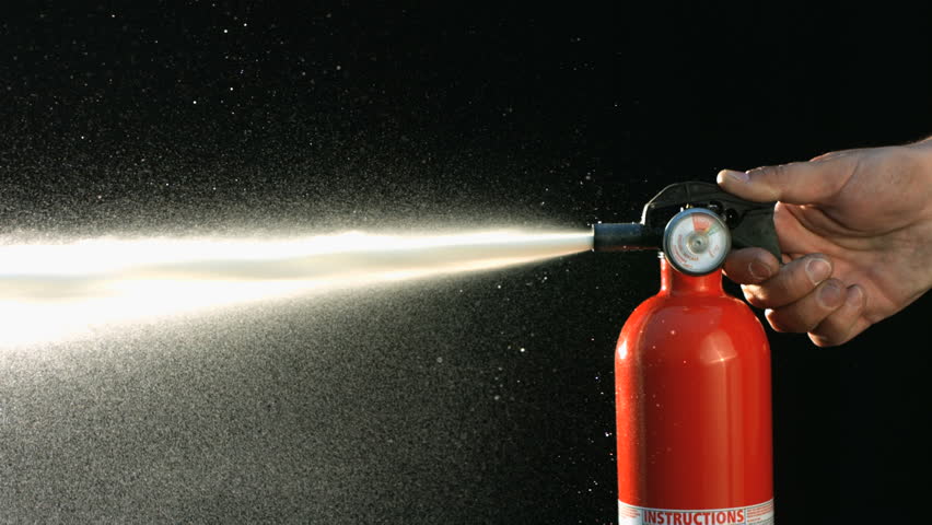 fire extinguisher spraying