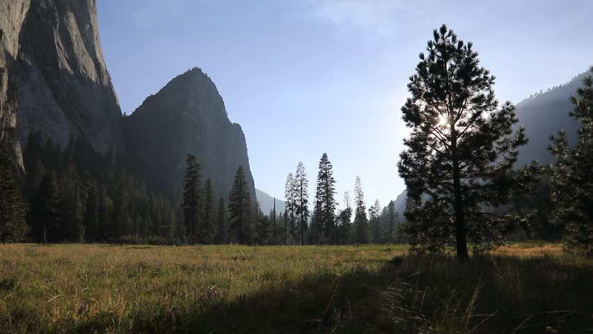 Yosemite Valley fields on evening 