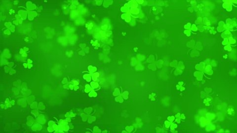 Abstract Moving Clover Petals Background, St Patric Day