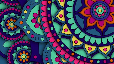 Mandala looped animation pattern for meditation, yoga,  chill-out, relaxing, music videos, trance performance, traditional Hindu and Buddhist events.