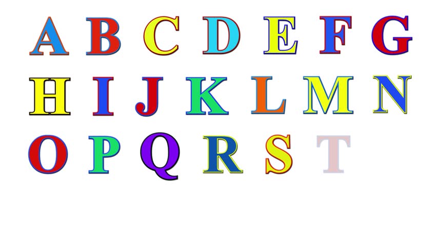 Multicolored English Alphabet Appearing Letter Stock Footage Video (100 ...