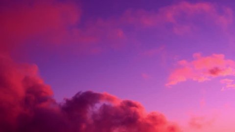 Pink evening rain clouds, time lapse purple skies in storm weather, nature color nice day.  Red purple orange blue pink sunset sky cloud Red purple cloudscape time lapse background, ultra hd. 4k, 3840