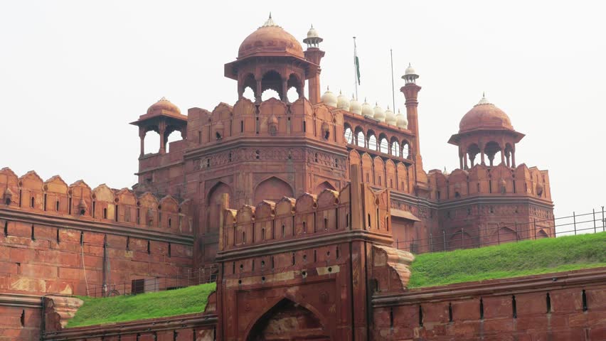 Defensive Walls of Red Fort Stock Footage Video (100% Royalty-free ...