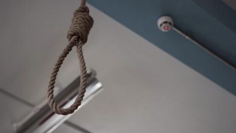 Genuine Hangman's Noose In Prison For Death Penalty Punishment, 4K Crime
