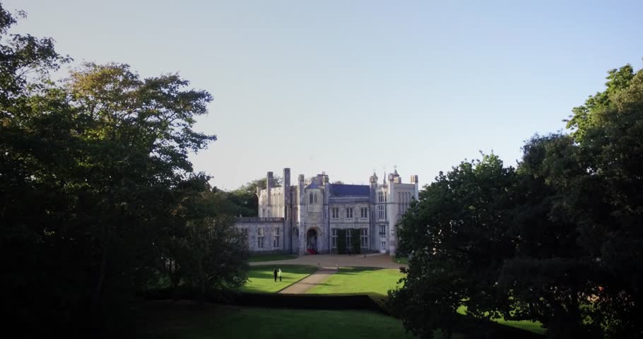 Highcliffe Castle - Rising shot of castle and grounds | Shutterstock HD Video #1007414014