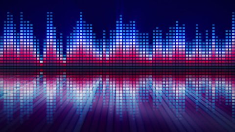Animated graphic audio equalizer moving bars