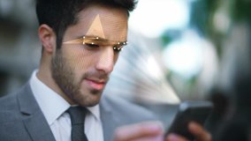 Facial recognition system. It scans and creates a depth map of your face with invisible points to protect the user information and unlock the device once the authentication is granted. Security system - Powered by Shutterstock - Get 15% off with code: PIKWIZARD15