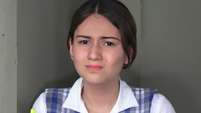 Confused Worried Female Teen Girl | Shutterstock HD Video #1007432434
