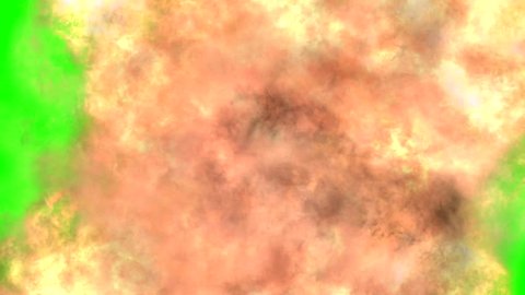 Explosion, and smoke on green screen. Editing