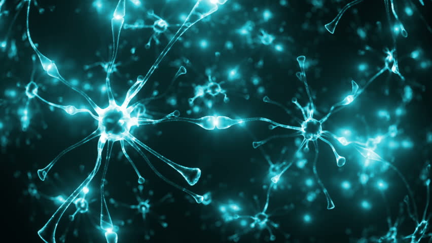 3d render Neuron glowing looping