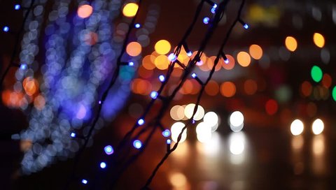 lights neon diode lamps night illumination holiday city