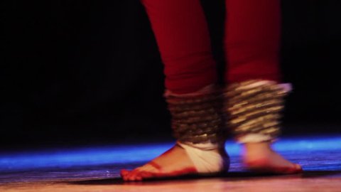 Indian Kathak Dancer's Performance with bells on feet.
