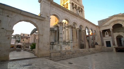 Diocletian's Palace, Split, Croatia - Diocletian Palace is ancient palace built for Emperor Diocletian in historic center of Split, Croatia. It is top travel attraction for people visiting Croatia.