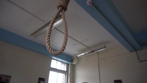 Genuine Hangman's Noose In Prison For Death Penalty Punishment, 4K Crime