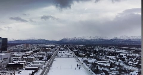 Anchorage - Alaska (birds eye view) Drone 4K