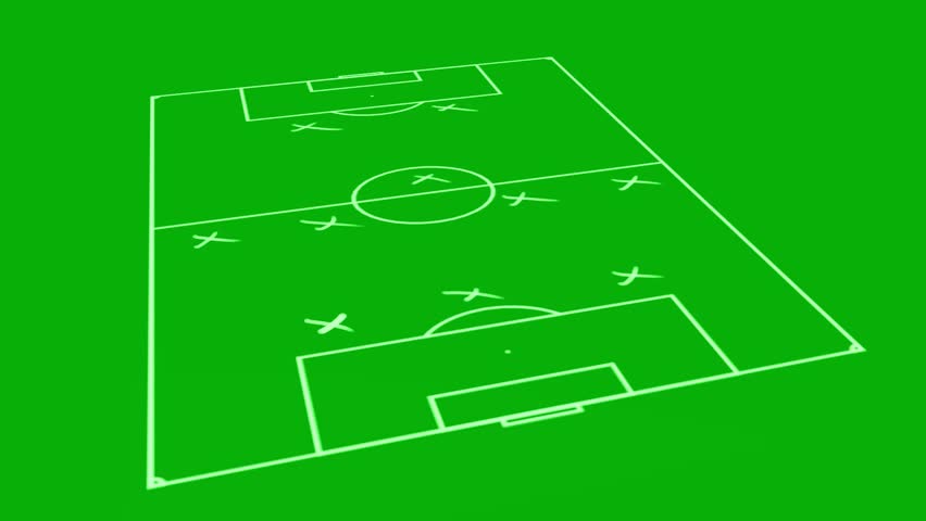 Tactical strategic scheme of soccer game on board. Alpha matte. Royalty-Free Stock Footage #1007495359