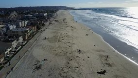 San Diego - Mission Beach - Drone Video. Aerial Video of historic oceanfront park located in the Mission Bay area of San Diego, California. The park was developed on July 4, 1925.