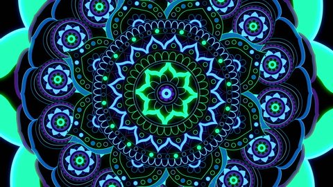 Mandala looped animation pattern for meditation, yoga,  chill-out, relaxing, music videos, trance performance, traditional Hindu and Buddhist events.
