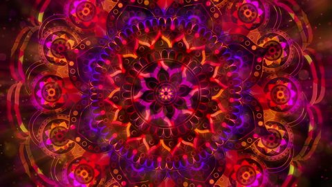 Mandala looped animation pattern for meditation, yoga,  chill-out, relaxing, music videos, trance performance, traditional Hindu and Buddhist events.
