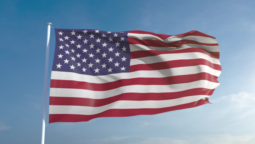 50fps USA seamless looping flag in 4k, alpha channel included. Beautiful detailed fabric waving in the wind. Slow motion in 25fps.  Royalty-Free Stock Footage #1007530501