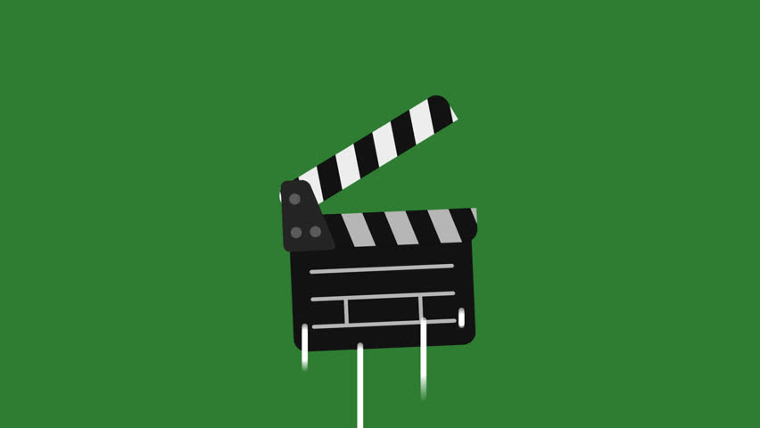 Transition Clapperboard Flies Up and Falls. Motion Graphics. Transparent Background. | Shutterstock HD Video #1007561113