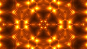 Abstract background with VJ Fractal gold kaleidoscopic. 3d rendering digital backdrop. 4k animation