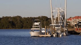 Fishing Charter Boat at Pier in Hilton Head
