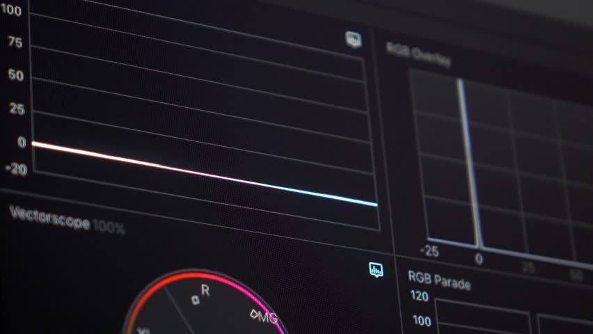 4K footage. Luma colour scope monitor during playback.