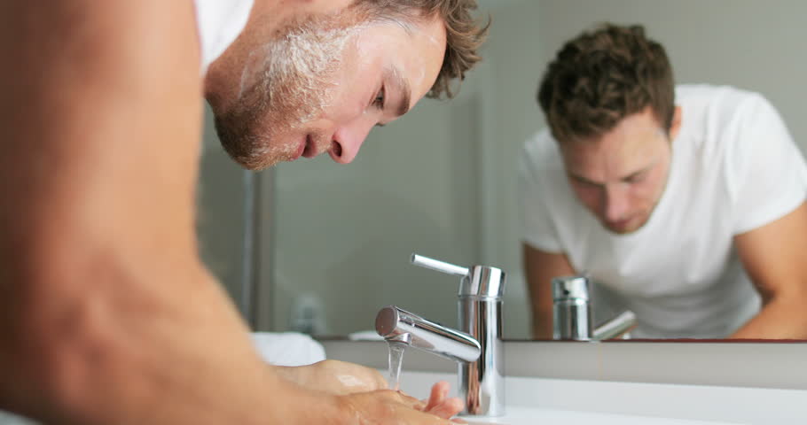 Man Washing Face Rinsing Soap Stock Footage Video (100% Royalty-free)  1007649385 | Shutterstock