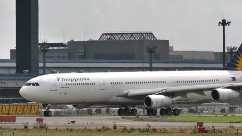 PHILIPPINE AIRLINES AIRBUS A340-313 RP-C3437 at NARITA AIRPORT JAPAN - September 22, 2017