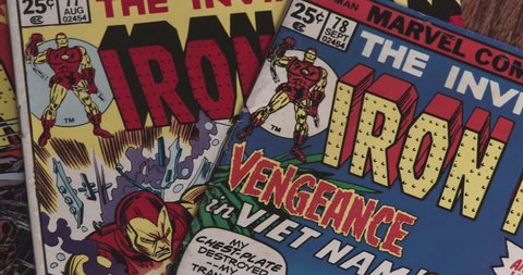 February 16, 2018, Bettendorf, Iowa, Iron Man Comic Books - Pan