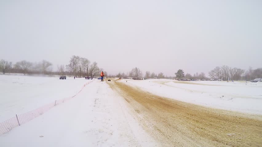 Winter Motocross on motorcycle