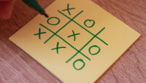 Tic tac toe game on sticker