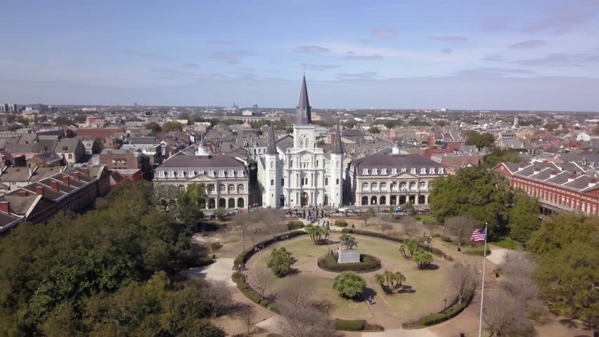 Aerial view of the beautiful French Quarter in New Orleans