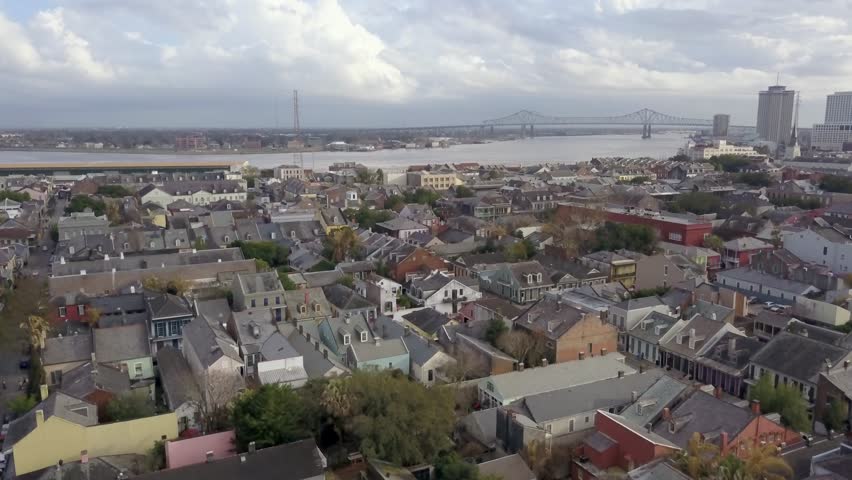 Aerial view of the beautiful French Quarter in New Orleans