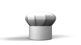 Chef's Hat With Three Stars On White Background.
3D render Animation.