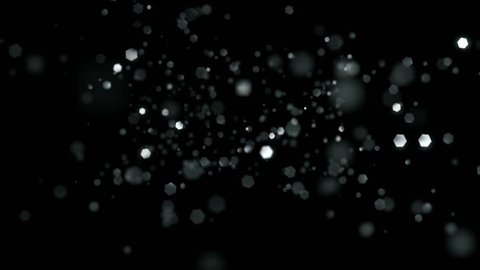 Black bokeh background loop of sparkling glitter rising
