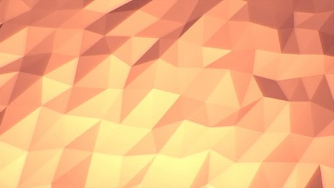 Abstract cg polygonal Golden surface. Geometric poly Gold triangles motion background.
