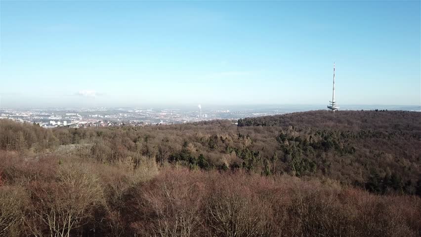 Aerial view of the TV Tower and the city of Stuttgart, Germany