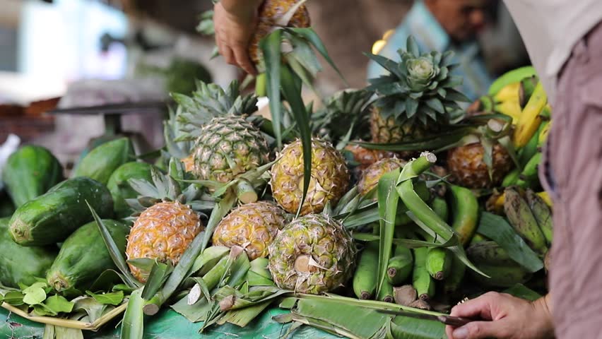 Fresh fruit market in Thailand,Bangkok street food