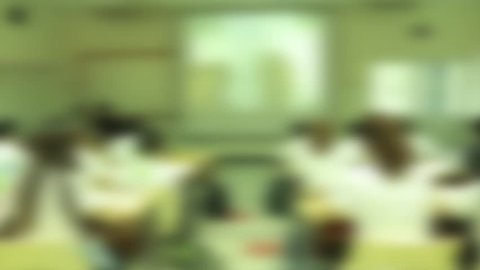 Blur video of student in classroom