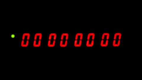 One minute of a red LCD timecode readout