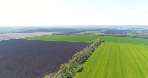 Patchwork of farmlands with separate area under crops