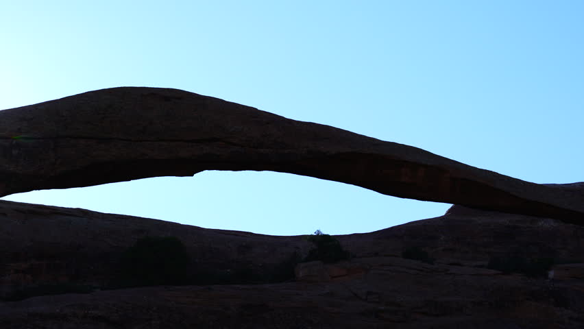 Landscape Arch at sunset, Arches National Park, Utah, Usa, North America, America