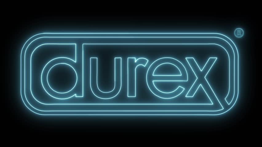 Durex Logo with Neon Lights. Stock Footage Video (100% Royalty-free