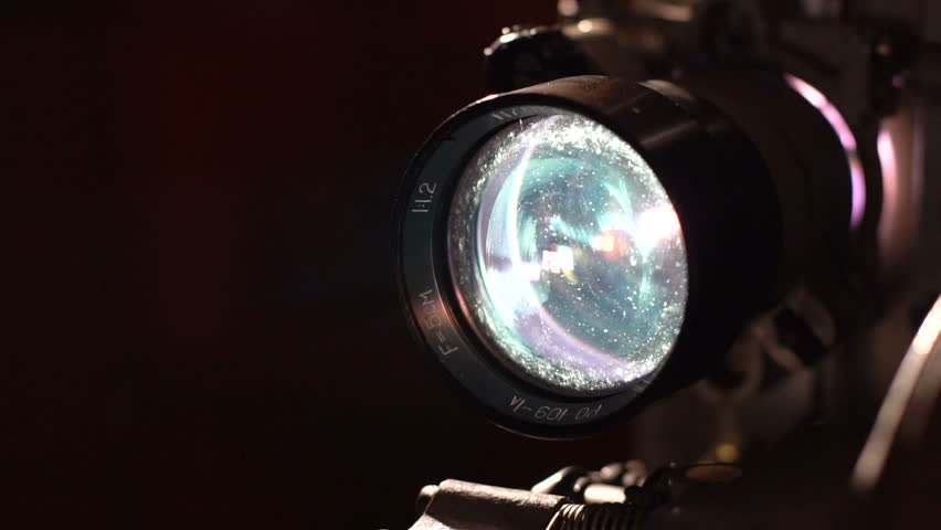 Projector shows movie. Full HD