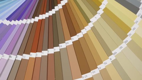 Color Palette Guide Close Up. Coloured swatches catalogue