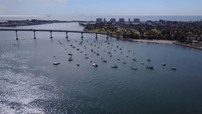 San Diego - Coronado Bridge - Drone Video. Aerial Video of San Diego - Coronado Bridge, locally referred to as the Coronado Bridge, is a prestressed concrete/steel girder bridge.