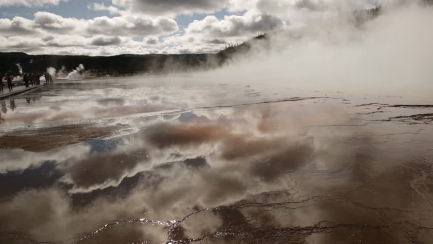Steam Rising from Grand Prismatic in Yellowstone National Park