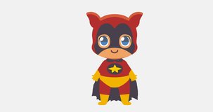 Vector cute kid superhero colorful Character Isolated